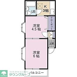 コーポ芳乃コンフォール 2Kの間取図画像