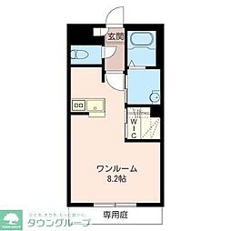 パルティール ワンルームの間取図画像