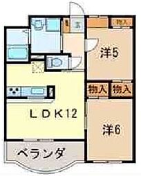 ミルフィーユふじみ野弐番館 2LDKの間取図画像