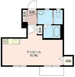 プレシャス ワンルームの間取図画像