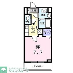 エアフォルク三ツ沢 1階1Kの間取り