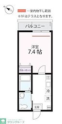 ハーミットクラブハウス浅間台Ｂ 2階1Kの間取り