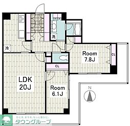 パシフィックロイヤルコートみなとみらいアーバンタワー 24階2LDKの間取り
