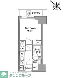 コンフォリア・リヴ横浜平沼 9階1Kの間取り
