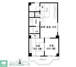 コーポ・カンザ 2LDKの間取図画像
