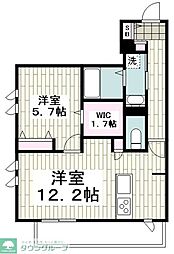 コントレール妙蓮寺 1LDKの間取図画像