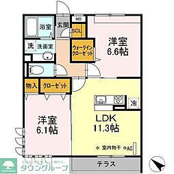 エクレール原宿 2LDKの間取図画像