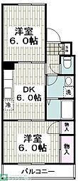 メゾンパサニア 2DKの間取図画像