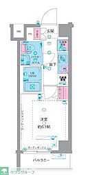 エストゥルース横浜吉野町II 1Kの間取図画像