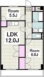 ヴィラソレアード 2LDKの間取図画像