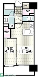 グローベルザ・ソニア横浜 1LDKの間取図画像