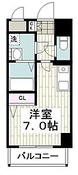 伏見町ハウス ワンルームの間取図画像