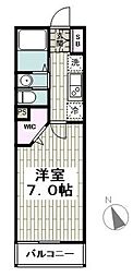 Plaisir・M 1Kの間取図画像
