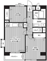 ベイイースト 2LDKの間取図画像