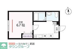 QUIET CRAB HOUSE mix 保土ヶ谷B号棟(仮 1Kの間取図画像