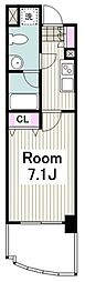 エクセル東神奈川 1Kの間取図画像