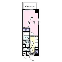 フロレゾン 3階1Kの間取り