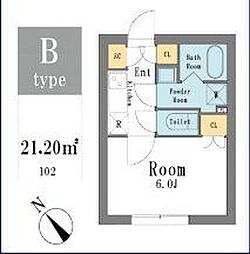 ＬＥＧＡＬＡＮＤ荻窪ＡＮＮＥＸ 4階1Kの間取り