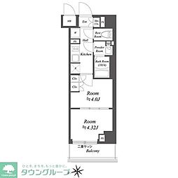 ブランシエスタ荻窪 7階2Kの間取り