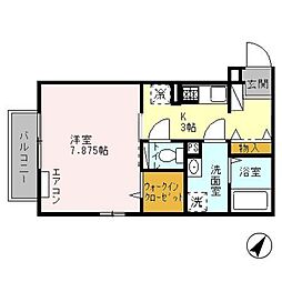 エスペランサ 3階1Kの間取り