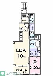 西東京市向台町5丁目アパート 1LDKの間取図画像