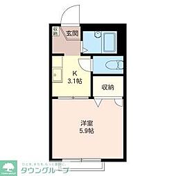 ヴィラ・サンマム 1階1Kの間取り