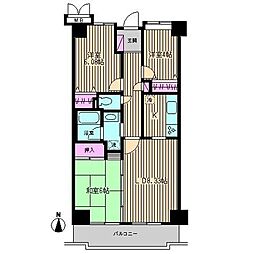 シャルマン井荻 5階3LDKの間取り