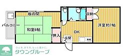 エスパシオ田無 2DKの間取図画像
