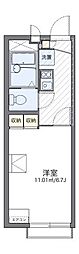 レオパレスクレスト 1Kの間取図画像