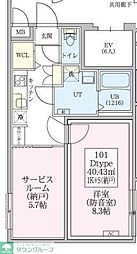 防音マンション スカイラシクラス武蔵関 1SKの間取図画像