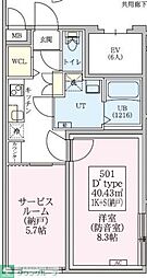 防音マンション スカイラシクラス武蔵関 1SKの間取図画像