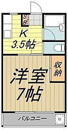 井の頭ローズハイツ 1Kの間取図画像