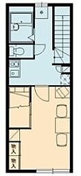 レオパレスヴェール 1Kの間取図画像