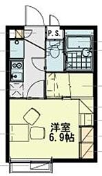 レオパレスイーリス 1Kの間取図画像
