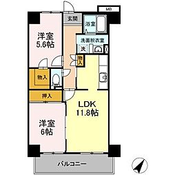 ワイズエメリール-U 2LDKの間取図画像