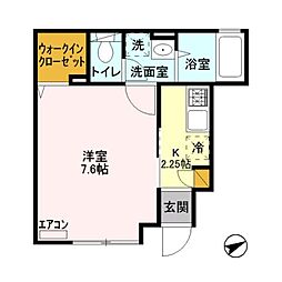 ヴェルドミール 1Kの間取図画像