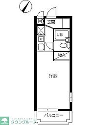 スカイコート阿佐ヶ谷2 ワンルームの間取図画像