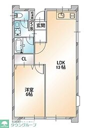ハビテ小平 2LDKの間取図画像