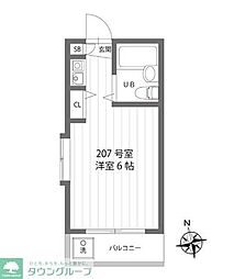 シュロスつつじヶ丘 ワンルームの間取図画像