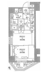 ベルジュール武蔵野中町 2Kの間取図画像