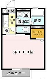 モナリエ旭 1Kの間取図画像