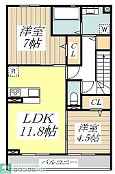 パークジャルダン武蔵野 2LDKの間取図画像