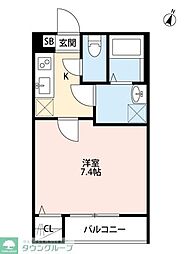 メゾン・ケヤキ 1Kの間取図画像