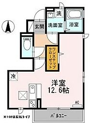 ロワール ワンルームの間取図画像