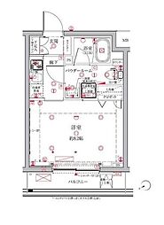 クレイシア三鷹 1Kの間取図画像