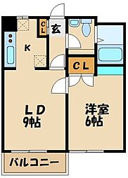 調布パークス 1LDKの間取図画像