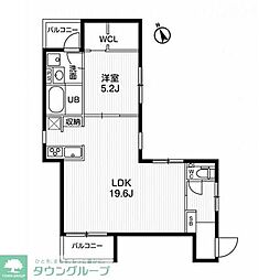 東急田園都市線 池尻大橋駅 徒歩11分の賃貸マンション 1階1LDKの間取り