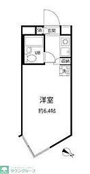 東急東横線 中目黒駅 徒歩15分の賃貸マンション 地下1階ワンルームの間取り