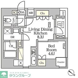 京王井の頭線 神泉駅 徒歩7分の賃貸マンション 3階1LDKの間取り