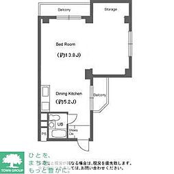 京王井の頭線 神泉駅 徒歩5分の賃貸マンション 3階ワンルームの間取り
